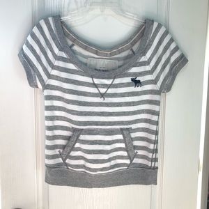 Abercrombie & Fitch grey & white striped shirt!